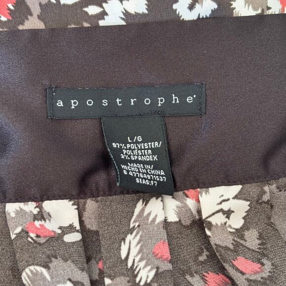 Apostrophe Babydoll Satin Blouse Large Chocolate Flowy Y2K 90s Cottage Prairie - Picture 8 of 8